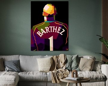 Fabien Barthez in popart von miru arts