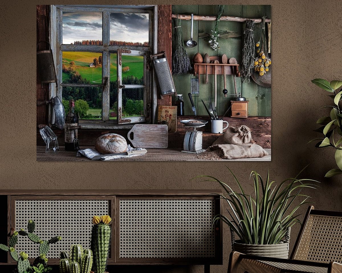 Voorbeeld van het werk in een kamer