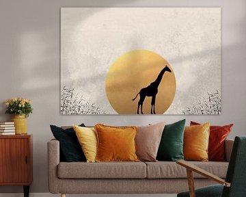 Gouden zon met giraffe van by Tessa