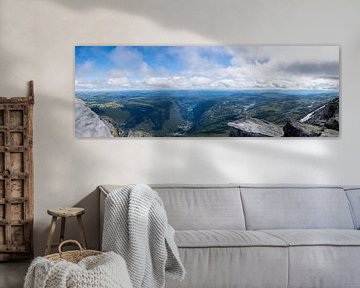 Vue panoramique depuis Gaustatoppen en Norvège sur Matthias Korn