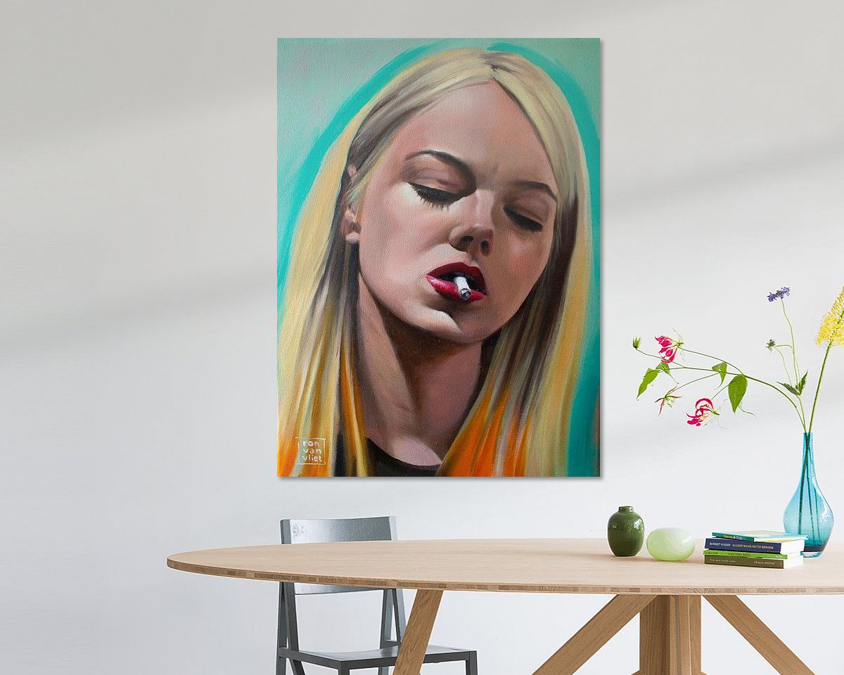 Voorbeeld van het werk in een kamer