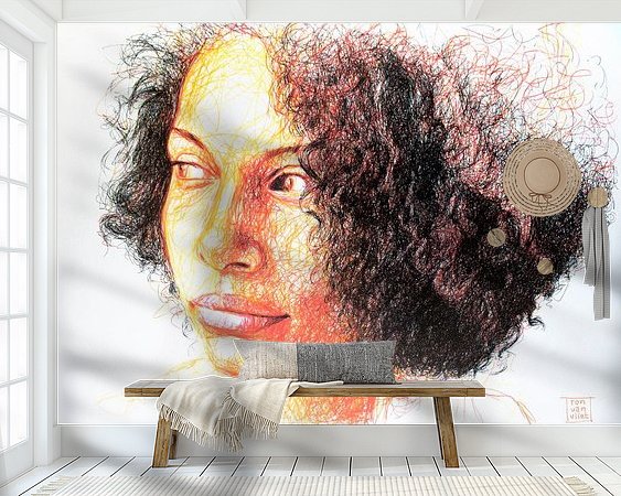 Voorbeeld van het werk in een kamer