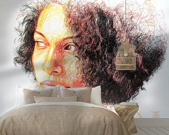 Voorbeeld van het werk in een kamer