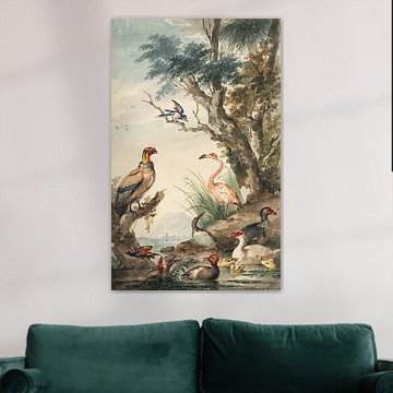 Paysage avec oiseaux exotiques Aert Schouman (1710-1792) 1765 sur Teylers Museum