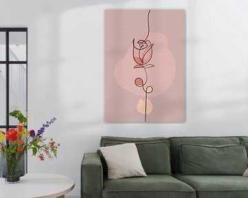 Line-art - Pretty rose van Gisela - Art for you