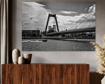 Het passeren van de Willemsbrug Rotterdam van Stedelijke landschappen - Rick Van der Poorten Fotografie