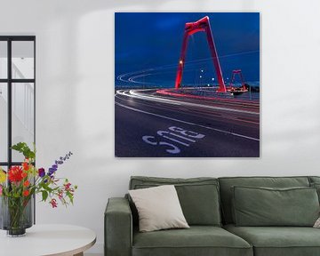 The willemsbrug, Rotterdam during blue hour by Rob Bout