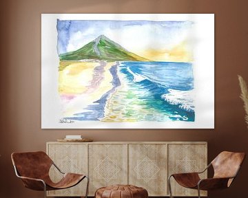 Erstaunliche Achill Island Strand-Szene mit Slievemore in Irland