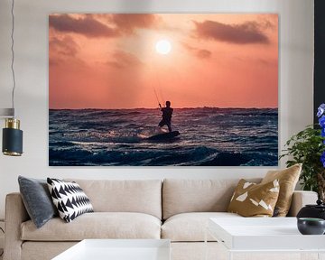 Kitesurf au coucher du soleil 1 - Terschelling sur Surfen - Alex Hamstra Photography