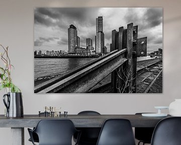 Ansicht von Rotterdam in schwarz-weiß von Bert-Jan de Wagenaar