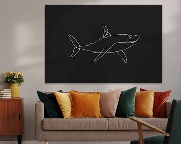 Shark Line Art van Walljar