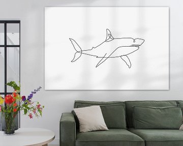 Shark Line Art van Walljar