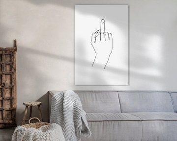 Medium Finger Line Art von Walljar