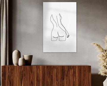 Woman Body Line Art van Walljar