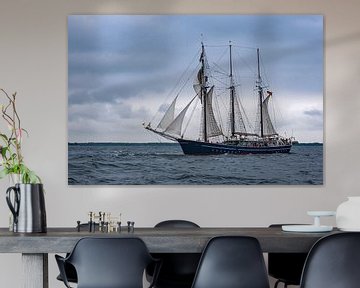 Sailing ship on the Baltic Sea in front of Warnemünde by Rico Ködder