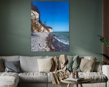 Falaises de craie sur la côte de la mer Baltique sur l'île de Rügen sur Rico Ködder