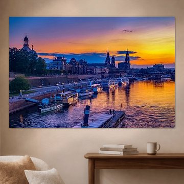 Abendliche Altstadtkulisse von Dresden