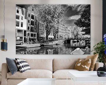 Jordaan Egelantiergracht Amsterdam Pays-Bas Noir et blanc