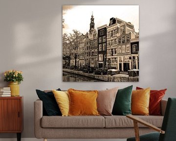 Jordaan Egelantiersgracht Amsterdam Nederland Sepia