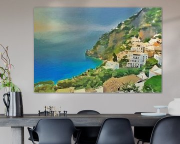Limoncello in Positano - Digitale Kunst van dirkie.art