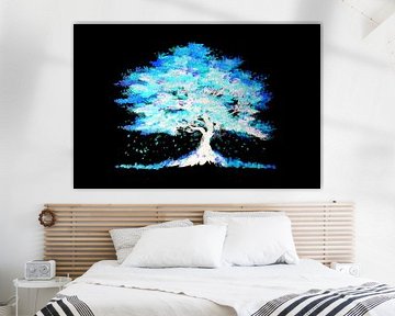 Luminescent Blue Tree by Sebastian Grafmann