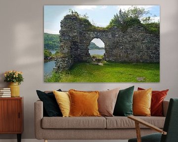 Strome Castle ist die Ruine einer Tieflandburg am Ufer des Loch Carron in Stromemore