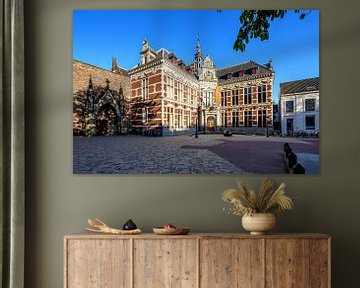 Academiegebouw aan het Domplein in Utrecht  in kleur van De Utrechtse Grachten