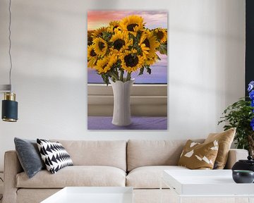 Stillleben und Landschaft (Sonnenblumen) von Elianne van Turennout