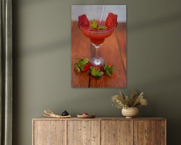 Aardbeien Rum Cocktail in een Glas