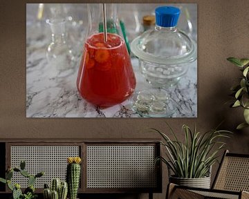 Cocktail Tonic au gin et aux fraises dans une flasque sur Babetts Bildergalerie