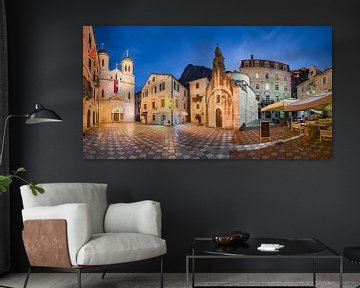 Panorama nocturne de Kotor, Monténégro sur Michael Abid