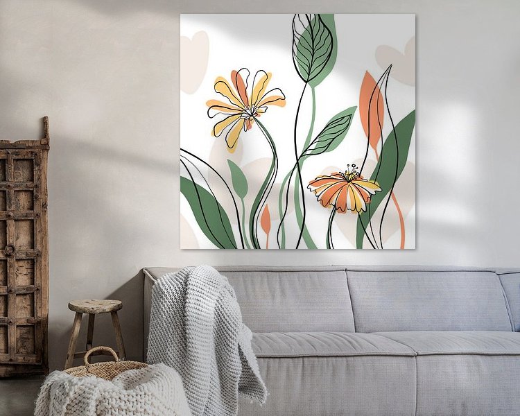 Voorbeeld van het werk in een kamer