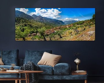 Fornalutx panorama van de Sierra de Tramuntana op Mallorca, Spanje van Alex Winter