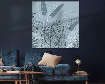 Tropische jungle van Thailand - Monstera Palm tropen van Studio Hinte