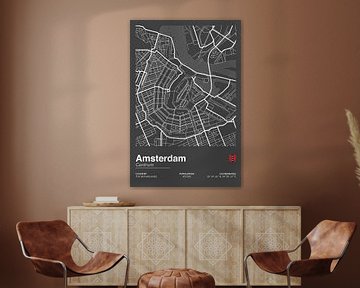 City map of Amsterdam by Walljar