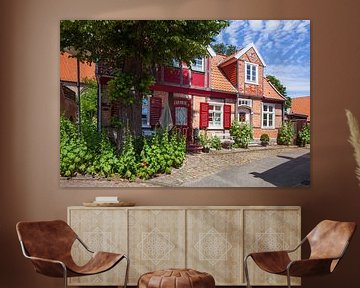 Oude stad met vakwerkhuis, Luebeck-Travemuende, Sleeswijk-Holstein, Duitsland, Europa van Torsten Krüger