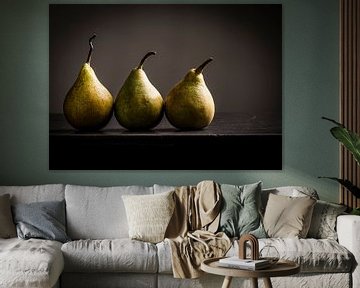 Three pears in a row by Marian Waanders