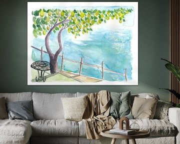 Blick auf die Amalfiküste mit Zitronenbaumgarten von Markus Bleichner