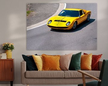 Lamborghini Miura sports car in bright yellow by Sjoerd van der Wal Photography