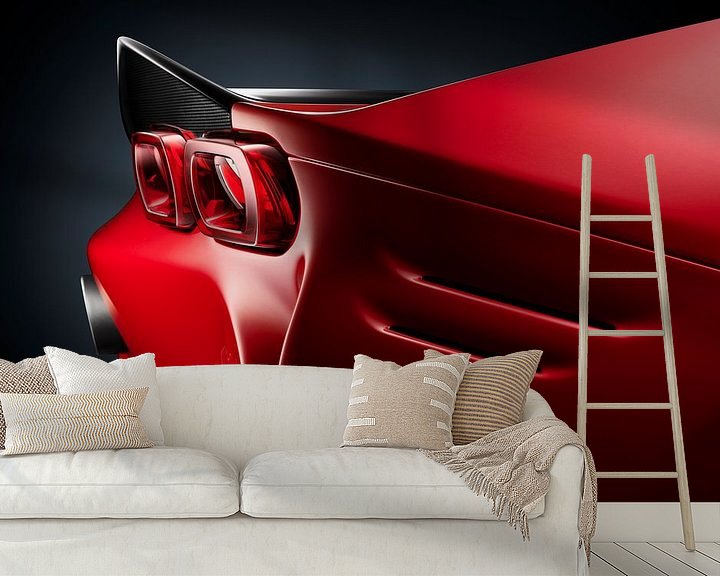 Sfeerimpressie behang: Ferrari SF90 Stradale achterlicht van Thomas Boudewijn