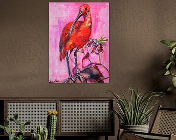 Red ibis by Liesbeth Serlie