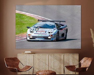 Lamborghini Diablo SV-R Rennwagen beim Fahren in Spa Francorchamps von Sjoerd van der Wal Fotografie