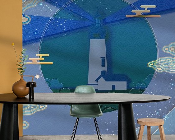 Voorbeeld van het werk in een kamer