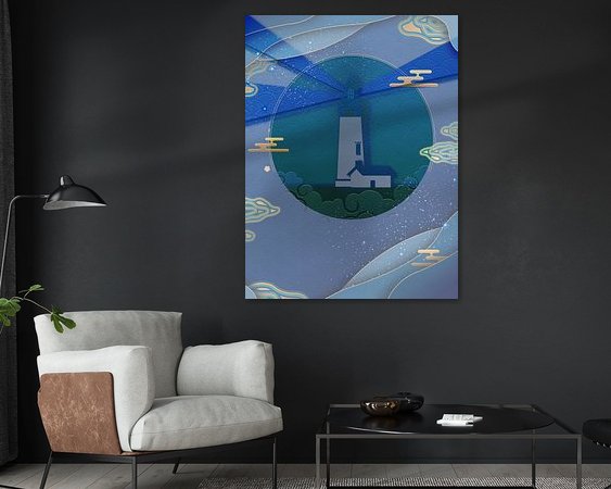 Voorbeeld van het werk in een kamer