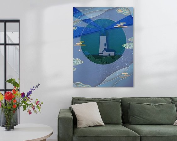 Voorbeeld van het werk in een kamer