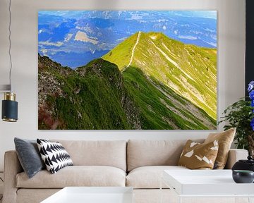 Landsgrens op de bergen in de Alpen van Thomas Heitz