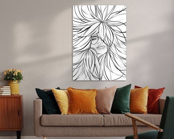 Voorbeeld van het werk in een kamer