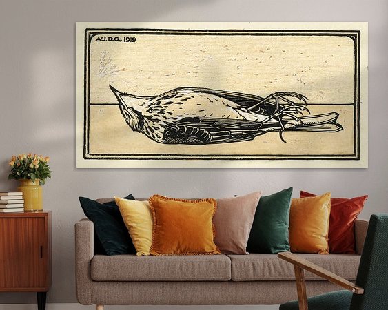 Voorbeeld van het werk in een kamer