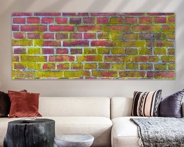 Panorama of old weathered brick wall background texture by Alex Winter