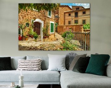 Idyllic view of old rustic mountain village Fornalutx, Mallorca Spain by Alex Winter